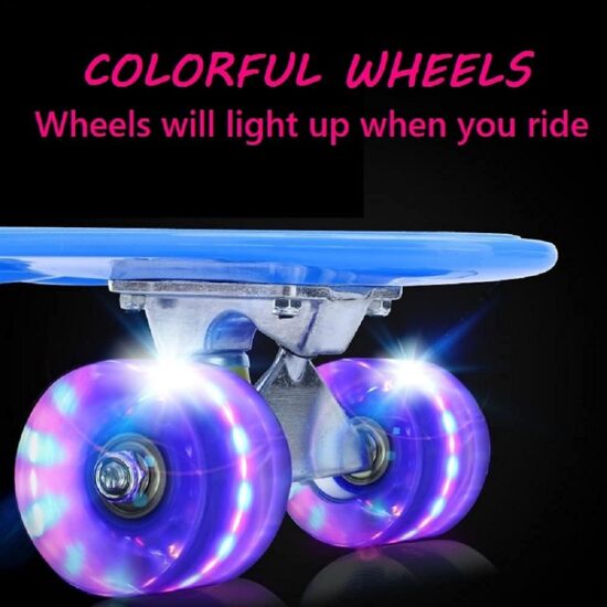 Skateboard Roz copii cu Roti luminoase din silicon