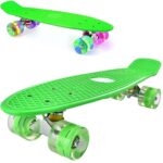 Skateboard Verde copii cu Roti luminoase din silicon