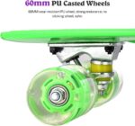 Skateboard Verde copii cu Roti luminoase din silicon