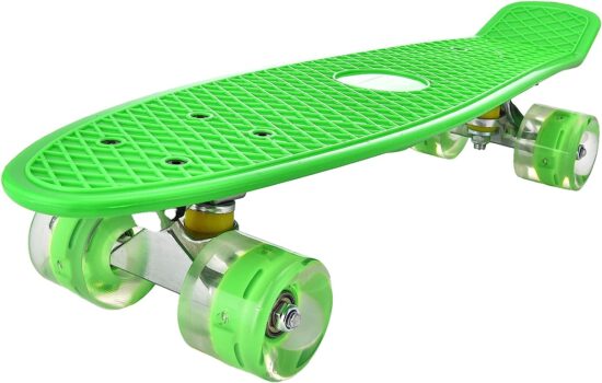 Skateboard Verde copii cu Roti luminoase din silicon