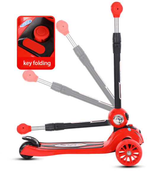 Trotineta 3 roti cu lumini si sunete, pliabila