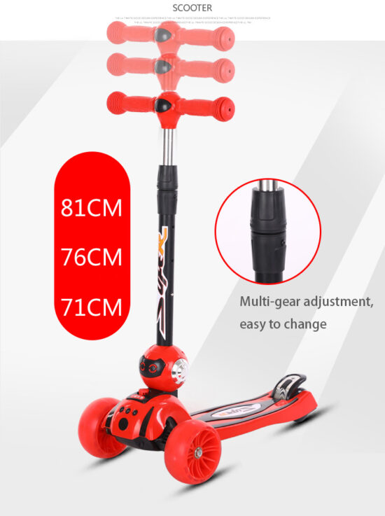 Trotineta 3 roti cu lumini si sunete, pliabila