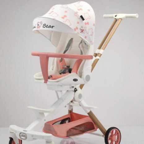 Carucior copii Alb Sport Portabil Pliabil si Reglabil pentru dormit