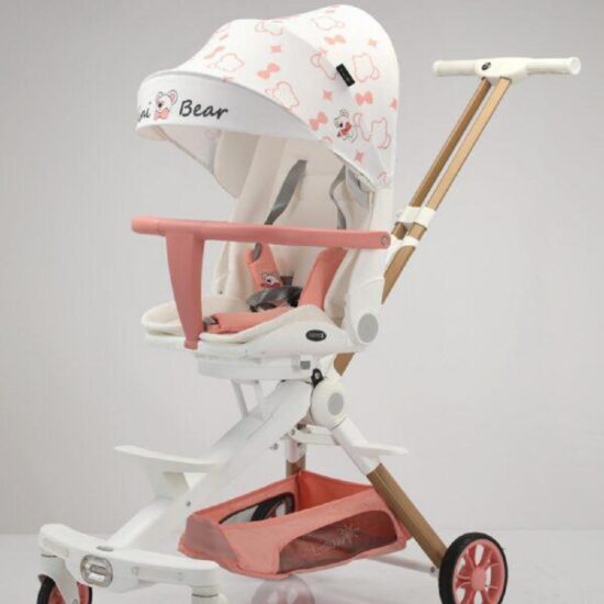 Carucior copii Alb Sport Portabil Pliabil si Reglabil pentru dormit