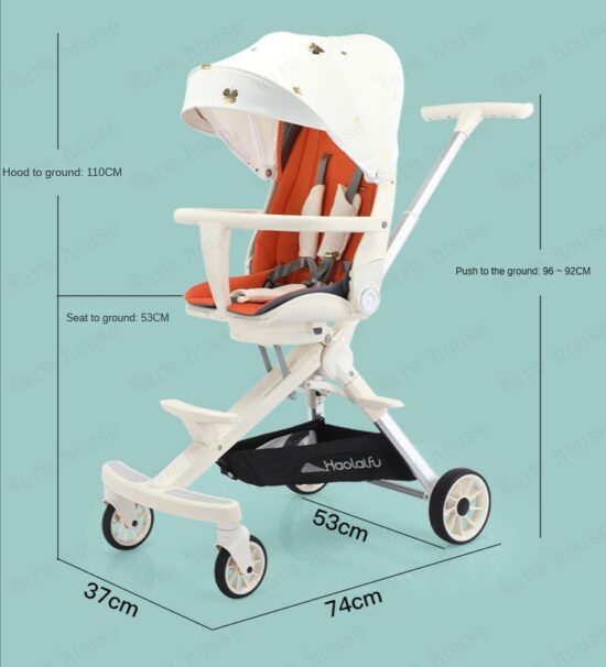 Carucior copii Sport Portabil Pliabil si Reglabil pentru dormit