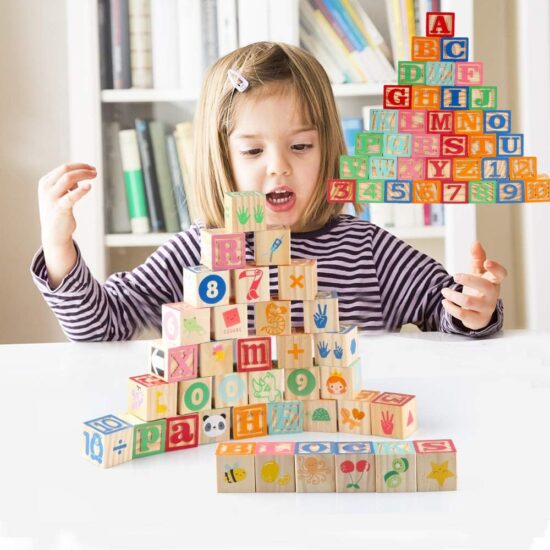 Cuburi educative Set 26 piese Montessori Litere-Cifre ABC Cuburi educative Set 26 piese Montessori Litere-Cifre ABC