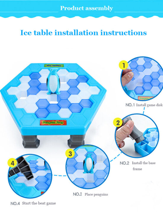 Joc interactiv Capcana Pinguinul pe gheata Puzzle cu ciocanel