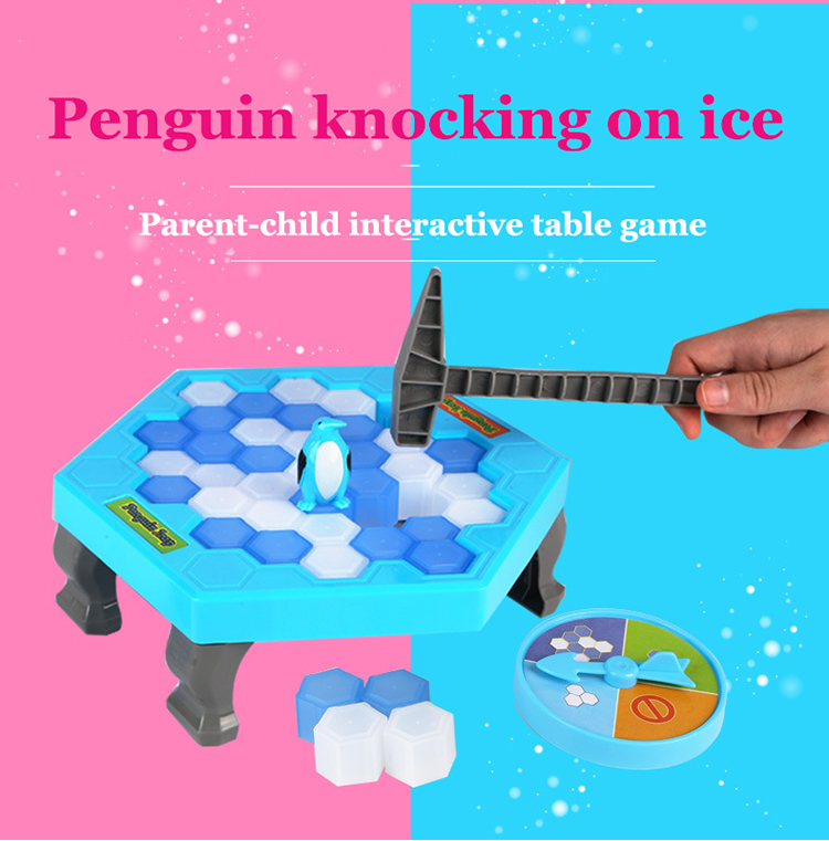 Joc interactiv Capcana Pinguinul pe gheata Puzzle cu ciocanel