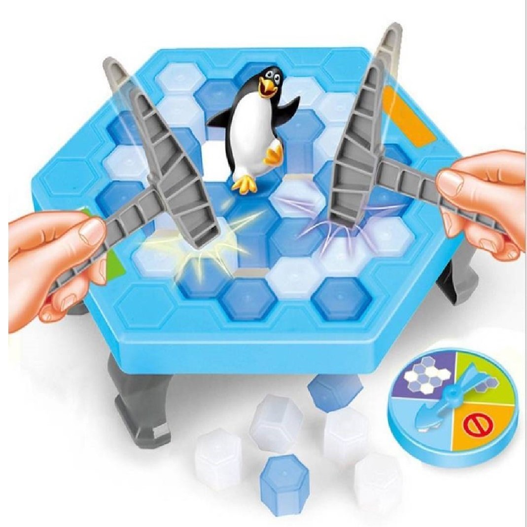 Joc interactiv Capcana Pinguinul pe gheata Puzzle cu ciocanel