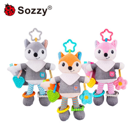 Jucarie dentitie bebelusi Vulpea senzoriala cu texturi diferite