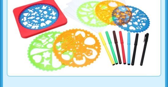 Spirograf joc de creatie pentru copii set cu sabloane