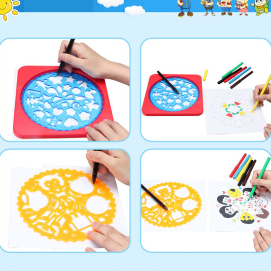 Spirograf joc de creatie pentru copii set cu sabloane