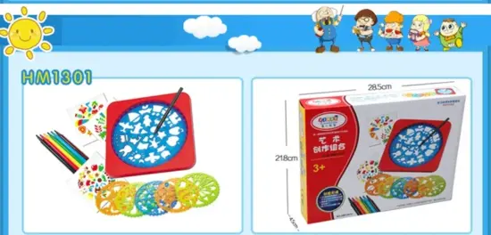 Spirograf joc de creatie pentru copii set cu sabloane