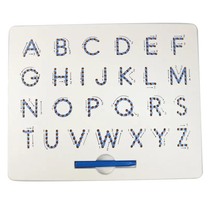 Placa lemn Montessori reversibila Trasare Litere si Cifre