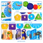 placa-senzoriala-lemn-incuietori-si-forme-geometrice-ceas