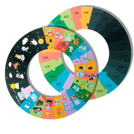 Puzzle-circular-cu-Animalute-Culori-Nuante-diferite-24-piese