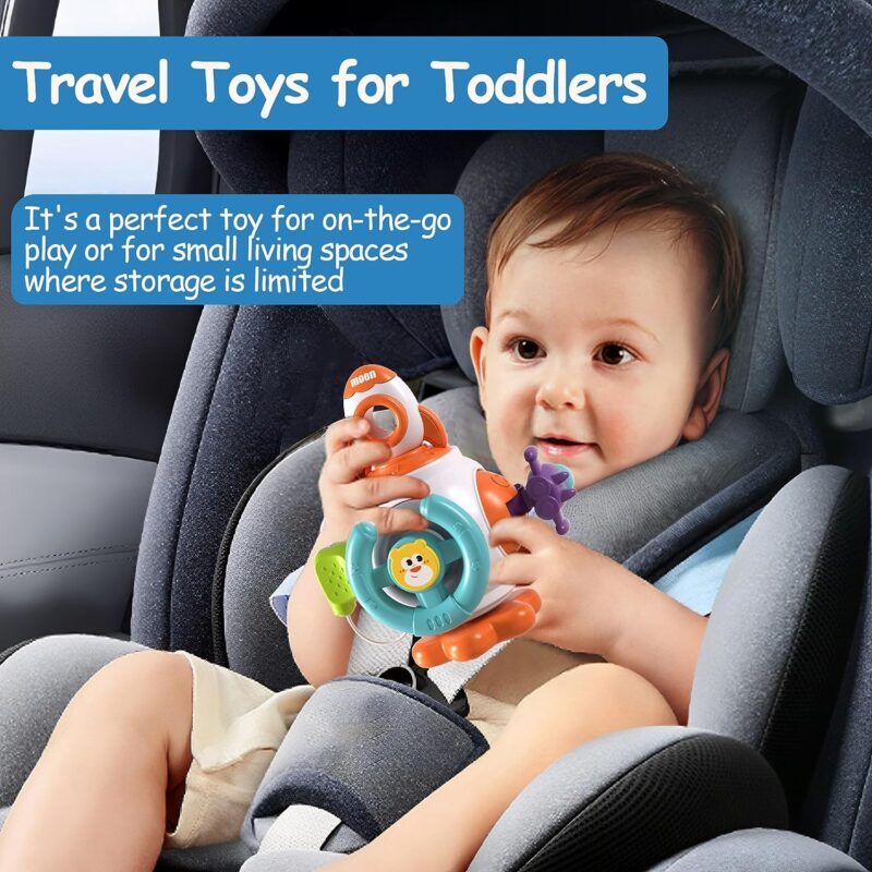 Jucarie interactiva Montessori Minge motrica Busy Board Cub senzorial