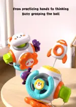 Jucarie interactiva Montessori Minge motrica Busy Board Cub senzorial