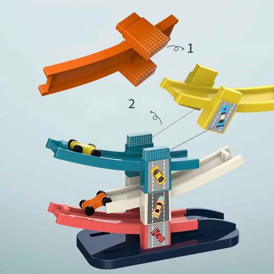pista-cu-masinute-numerotate-circuit-cu-parcare-7-trasee-colorate