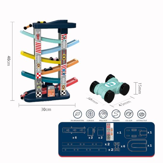 pista-cu-masinute-numerotate-circuit-cu-parcare-7-trasee-colorate