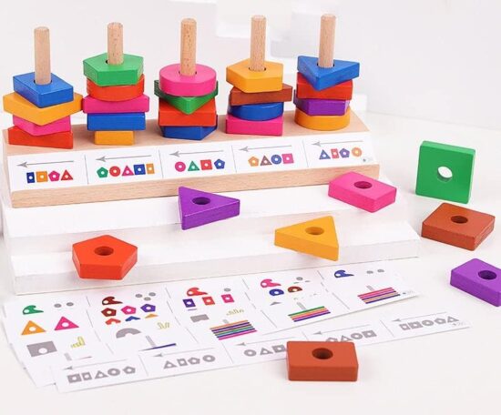 sortator-montessori-forme-geometrice-cu-carduri-5-coloane