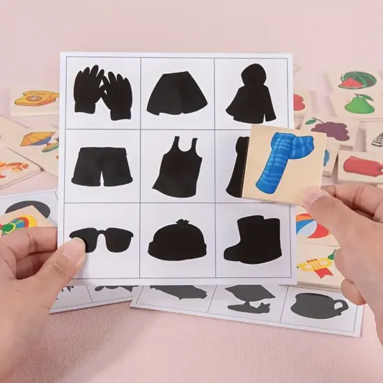 Joc memorie Puzzle educativ potrivire-asociere Jocul umbrelor