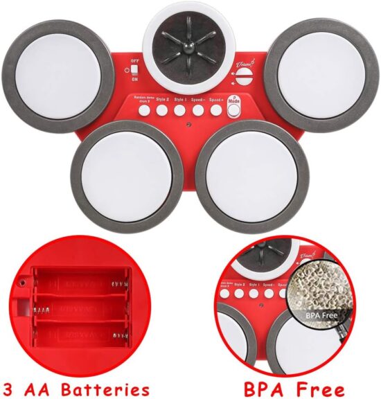 Jucarii copii Toba electrica Instrument muzical cu volum reglabil