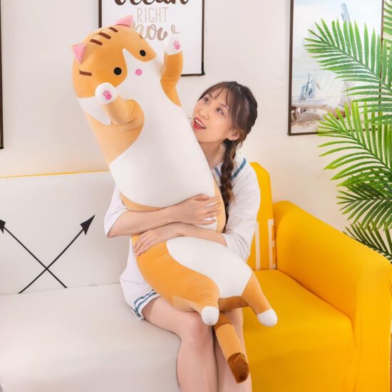 Perna lunga Mustar din plus Jucarie Pisica moale si pufoasa