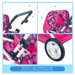 Carucior papusi Jucarie Landou metalic cu suport accesorii