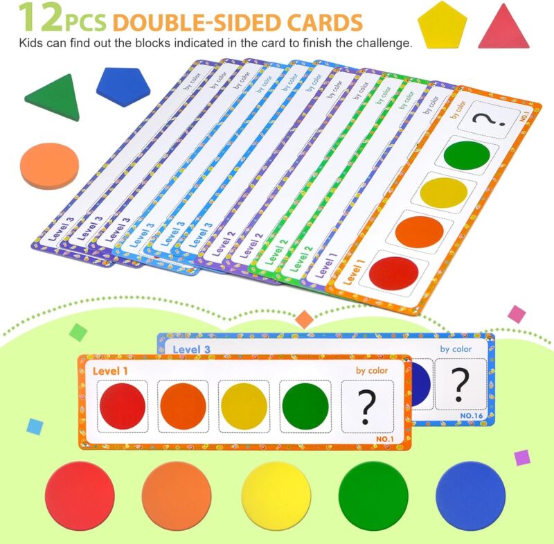 Joc Montessori lemn Sortator forme si culori Cutia permanentei