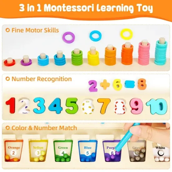 Jucarie Sortator Montessori lemn Puzzle si Activitati motrice