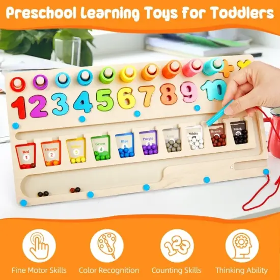 Jucarie Sortator Montessori lemn Puzzle si Activitati motrice