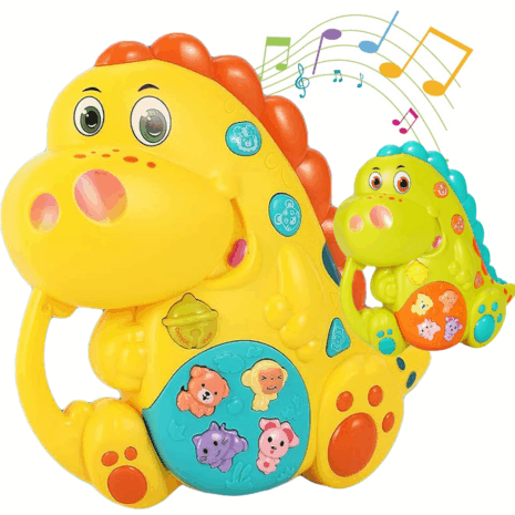 Jucarie interactiva bebe Dinozaur muzical cu Lumini si activitati