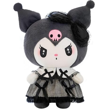 Jucarie plus Papusa Kuromi cu rochita din seria Hello Kitty