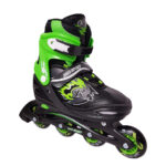 Set Role Reglabile Negru-verde cu Roti din silicon copii-adulti