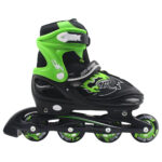 Set Role Reglabile Negru-verde cu Roti din silicon copii-adulti