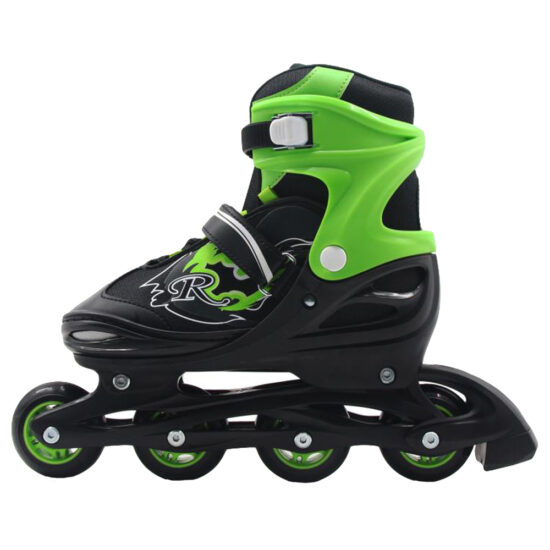 Set Role Reglabile Negru-verde cu Roti din silicon copii-adulti