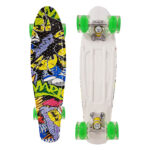 Skateboard Graffiti Penny Board cu roti din silicon si Lumini