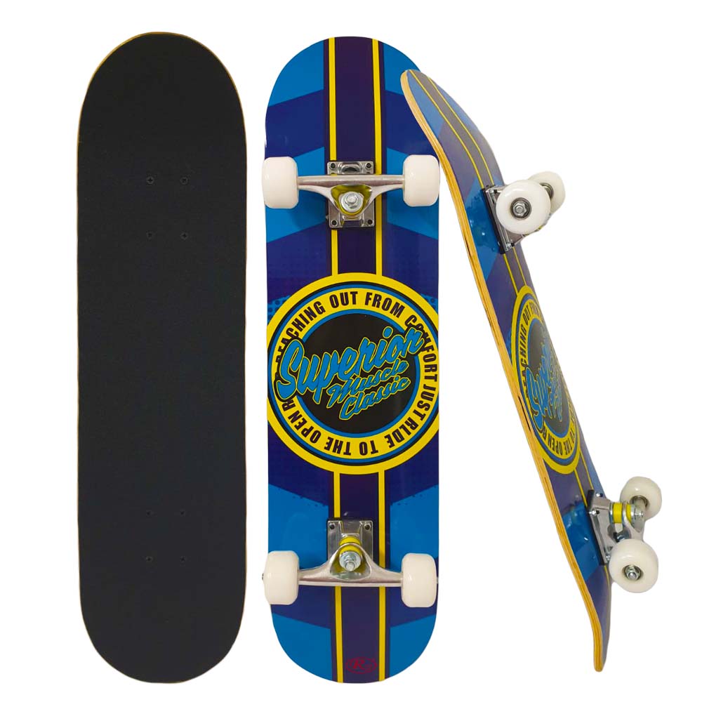 Skateboard solid Albastru Penny Board din artar rezistent