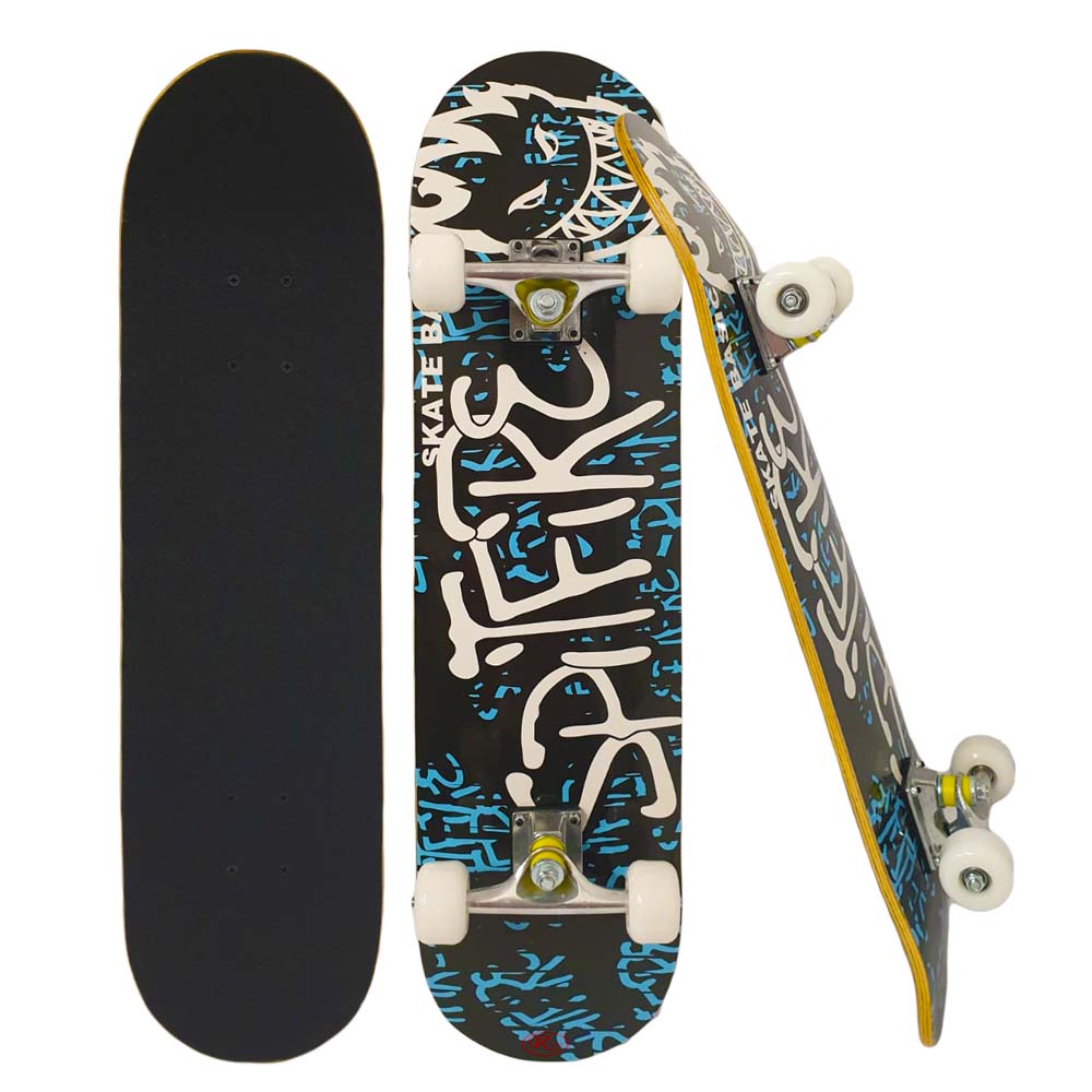 Skateboard solid Bleu-alb Penny Board din artar rezistent