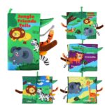 carte-textila-moale-senzoriala-bebe-animale-diferite-cu-codita