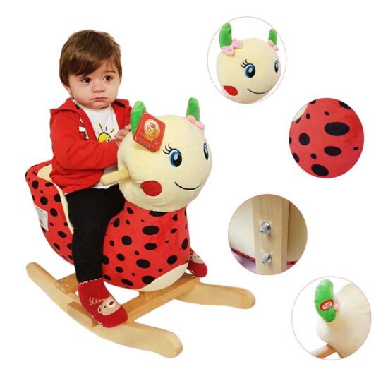 Balansoar muzical Buburuza cu spatar din plus cu manere