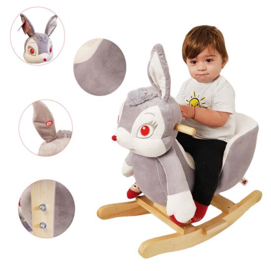 Balansoar muzical Iepurasul cu spatar din plus cu manere