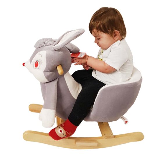 Balansoar muzical Iepurasul cu spatar din plus cu manere