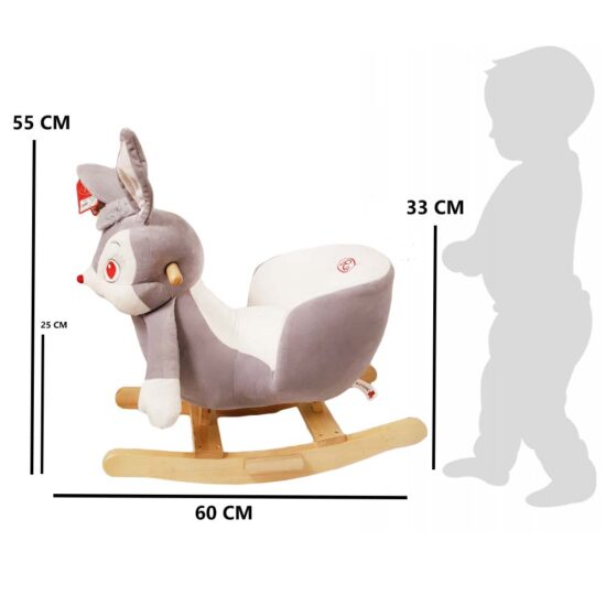 Balansoar muzical Iepurasul cu spatar din plus cu manere