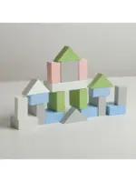 Carucior lemn de impins Cuburi constructie Forme geometrice