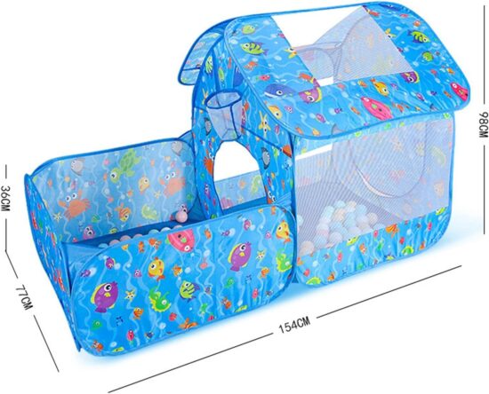 Cort de joaca cu piscina pentru copii Casuta ocean aerisita