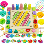 Joc Montessori 6in1 Stivuire Numarare Asociere Pescuit magnetic