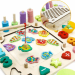 Joc Montessori 6in1 Stivuire Numarare Asociere Pescuit magnetic