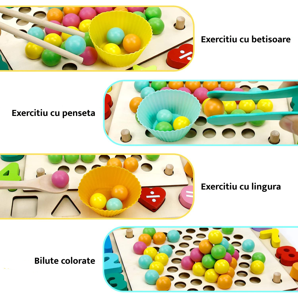 Joc Montessori 6in1 Stivuire Numarare Asociere Pescuit magnetic